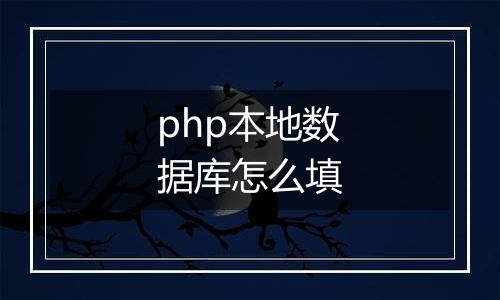 php本地数据库怎么填