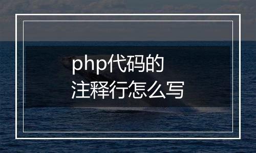 php代码的注释行怎么写