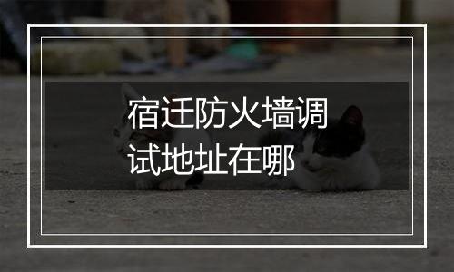 宿迁防火墙调试地址在哪