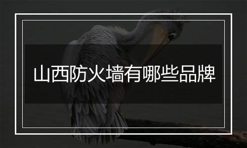 山西防火墙有哪些品牌