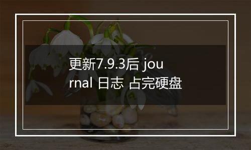 更新7.9.3后 journal 日志 占完硬盘