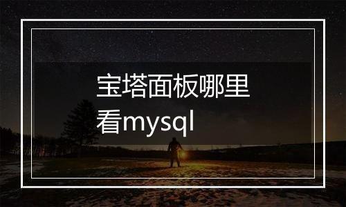 宝塔面板哪里看mysql