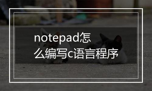 notepad怎么编写c语言程序