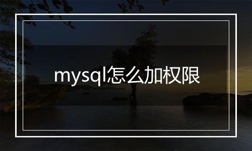 mysql怎么加权限