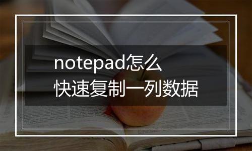 notepad怎么快速复制一列数据