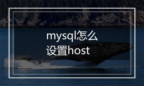 mysql怎么设置host