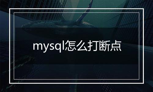mysql怎么打断点