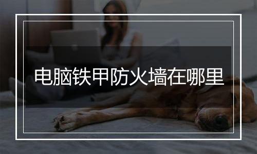 电脑铁甲防火墙在哪里