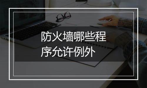 防火墙哪些程序允许例外
