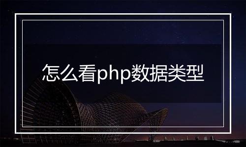 怎么看php数据类型