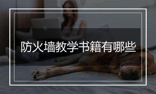 防火墙教学书籍有哪些
