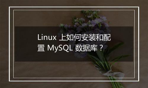 Linux 上如何安装和配置 MySQL 数据库？