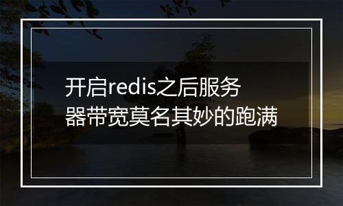 开启redis之后服务器带宽莫名其妙的跑满