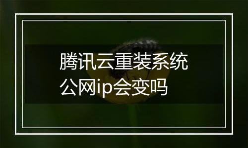 腾讯云重装系统公网ip会变吗