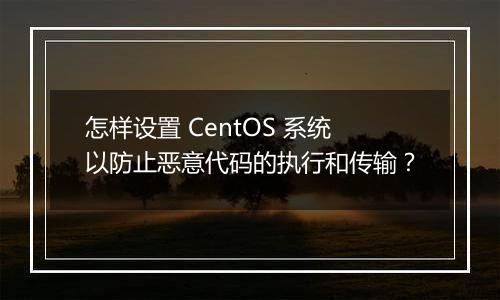 怎样设置 CentOS 系统以防止恶意代码的执行和传输？