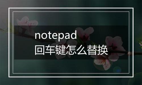 notepad回车键怎么替换