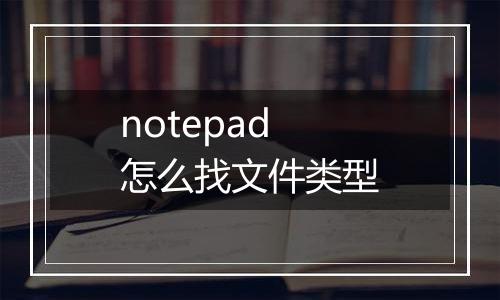 notepad怎么找文件类型