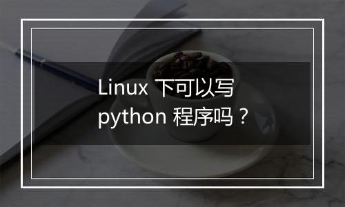 Linux 下可以写 python 程序吗?