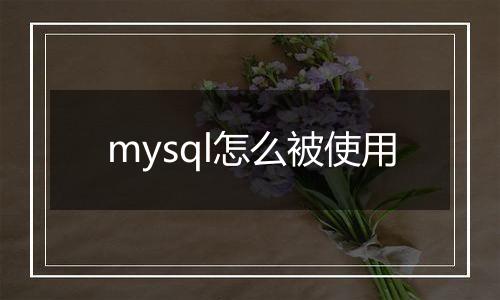 mysql怎么被使用