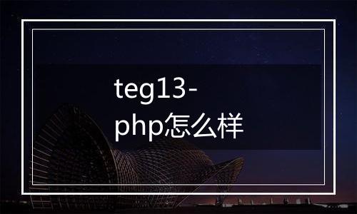 teg13-php怎么样
