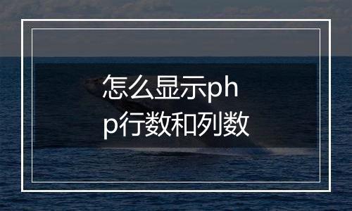 怎么显示php行数和列数