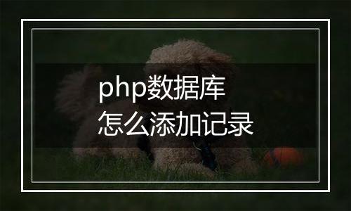 php数据库怎么添加记录