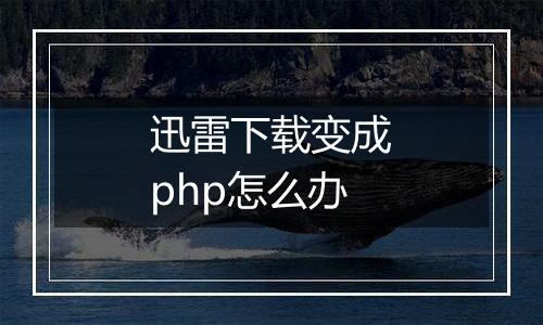 迅雷下载变成php怎么办