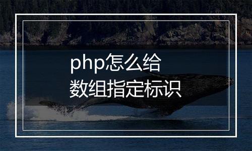 php怎么给数组指定标识