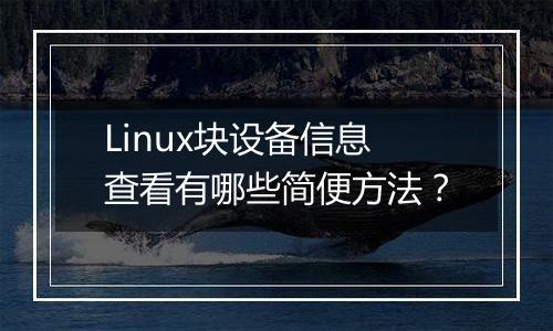 Linux块设备信息查看有哪些简便方法?