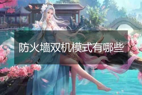 防火墙双机模式有哪些