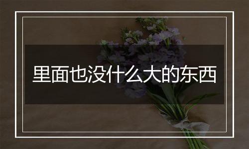 里面也没什么大的东西