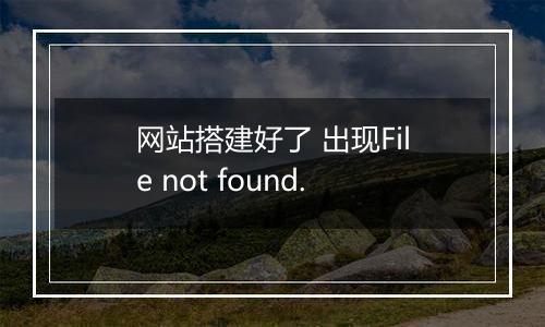 网站搭建好了 出现File not found.