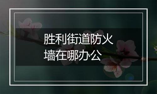 胜利街道防火墙在哪办公