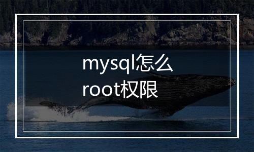 mysql怎么root权限