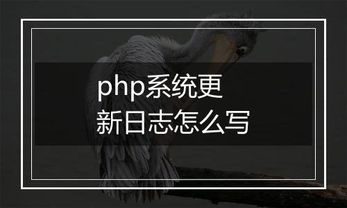 php系统更新日志怎么写