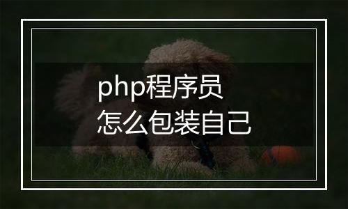 php程序员怎么包装自己