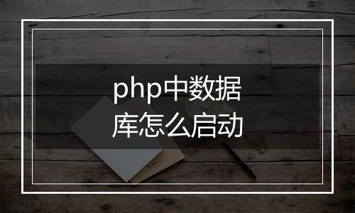 php中数据库怎么启动