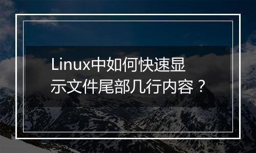 Linux中如何快速显示文件尾部几行内容?