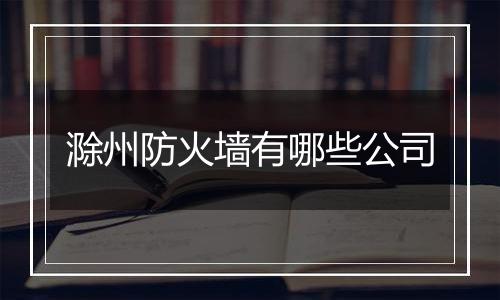 滁州防火墙有哪些公司