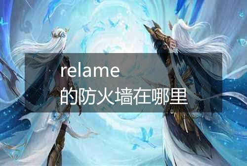 relame 的防火墙在哪里