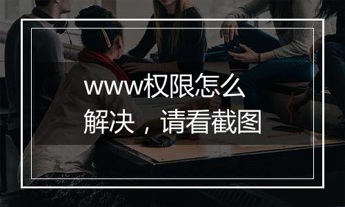 www权限怎么解决,请看截图