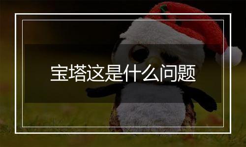 宝塔这是什么问题