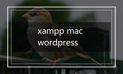 xampp mac wordpress