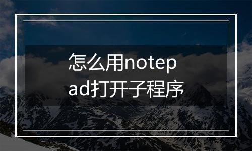 怎么用notepad打开子程序