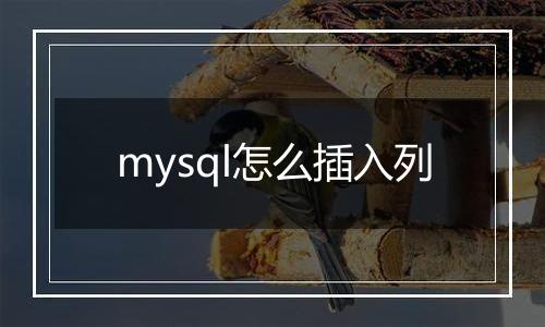 mysql怎么插入列