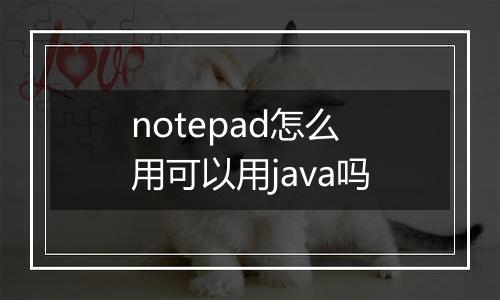 notepad怎么用可以用java吗
