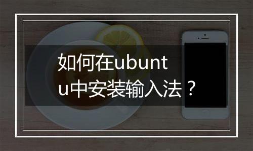 如何在ubuntu中安装输入法?