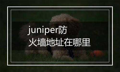 juniper防火墙地址在哪里