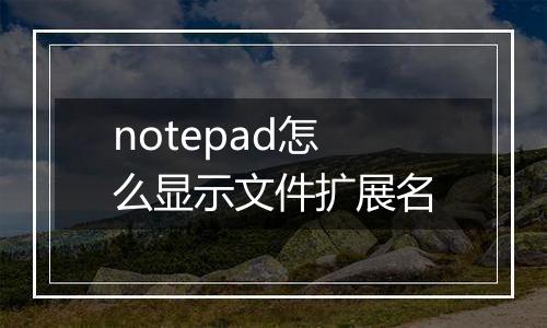 notepad怎么显示文件扩展名