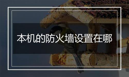 本机的防火墙设置在哪